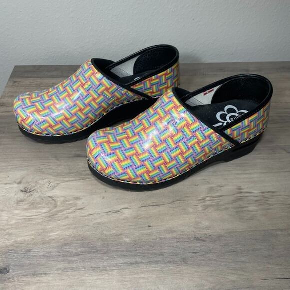 Sanita Danish Design Women's Rainbow Clogs Comfort Medical Nurse Shoes 38 - Picture 3 of 11